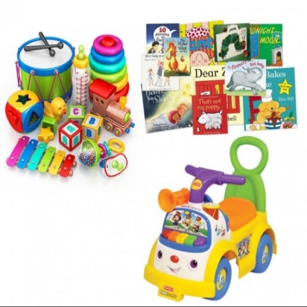 Large Toy Package including books and ride on toy Large Toy Package including books and ride on toy