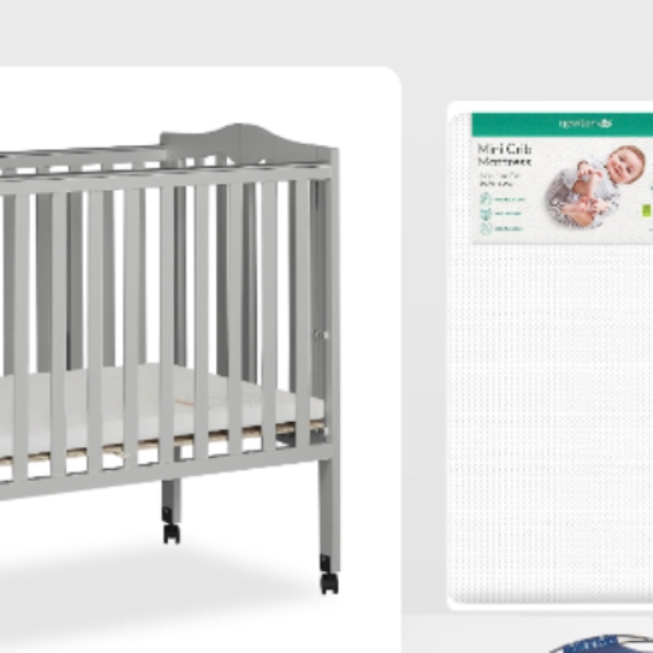 Mini crib and newton breathable mattress (similar to pack and play size) Mini crib and newton breathable mattress (similar to pack and play size)