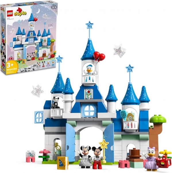 LEGO DUPLO Disney 3in1 Magic Castle Building Set for Family Play with 5 Disney Figures Including Mickey, Minnie, and Their Friends, Magical Disney 100 Adventure Toy for Toddlers Ages 3 and Up, 10998 Standard Packaging LEGO DUPLO Disney 3in1 Magic Castle Building Set for Family Play with 5 Disney Figures Including Mickey, Minnie, and Their Friends, Magical Disney 100 Adventure Toy for Toddlers Ages 3 and Up, 10998 Standard Packaging